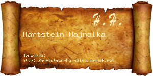 Hartstein Hajnalka névjegykártya